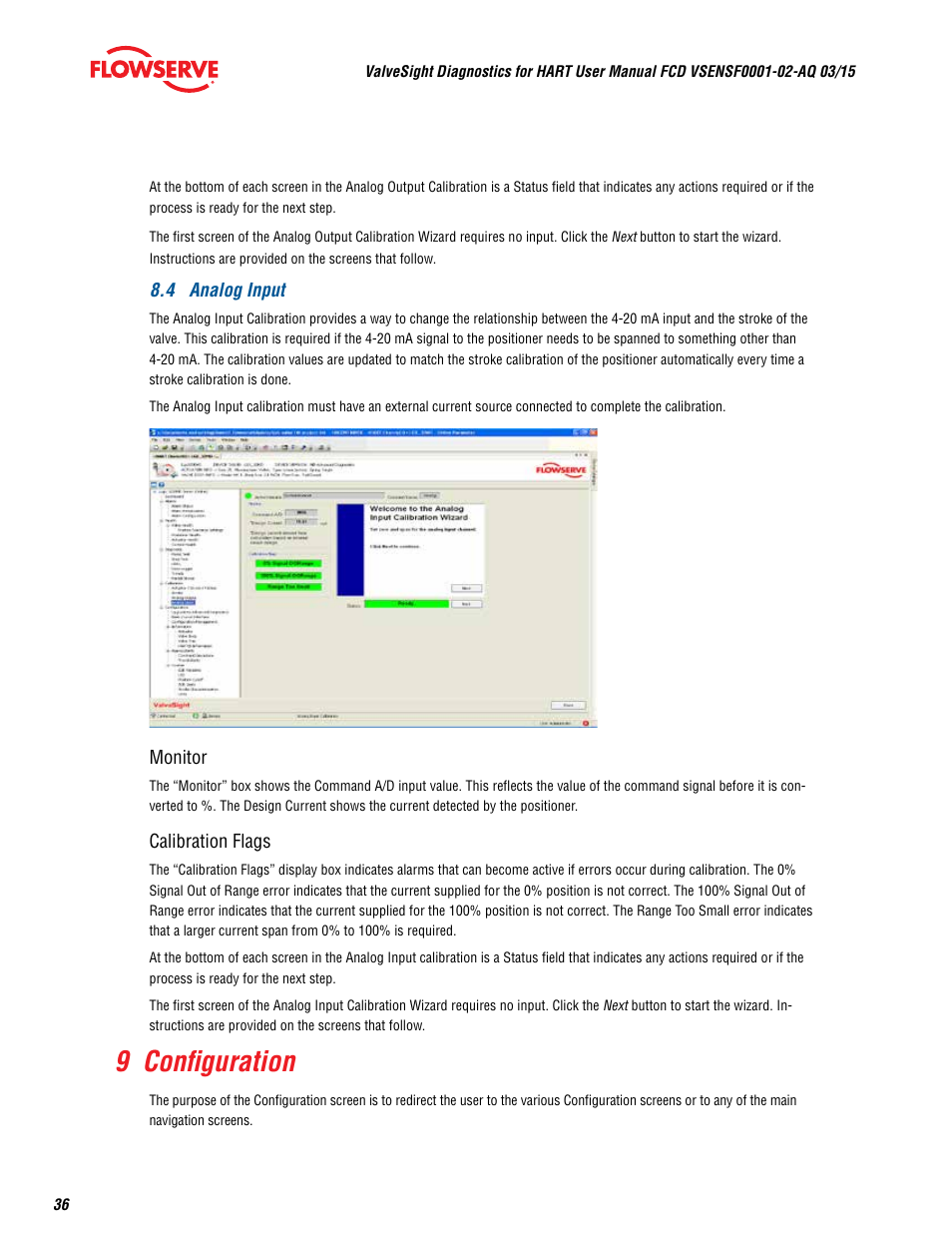 9 configuration | Flowserve ValveSight Diagnostics User Manual | Page 36 / 60