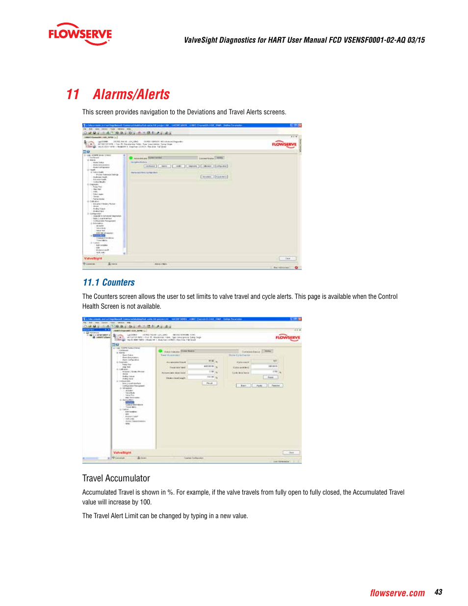 11 alarms/alerts | Flowserve ValveSight Diagnostics User Manual | Page 43 / 60