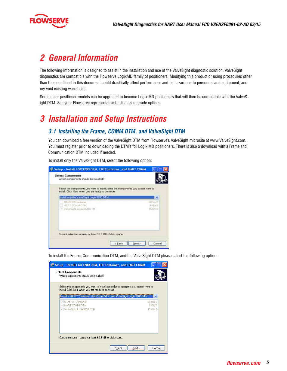 2 general information, 3 installation and setup instructions | Flowserve ValveSight Diagnostics User Manual | Page 5 / 60