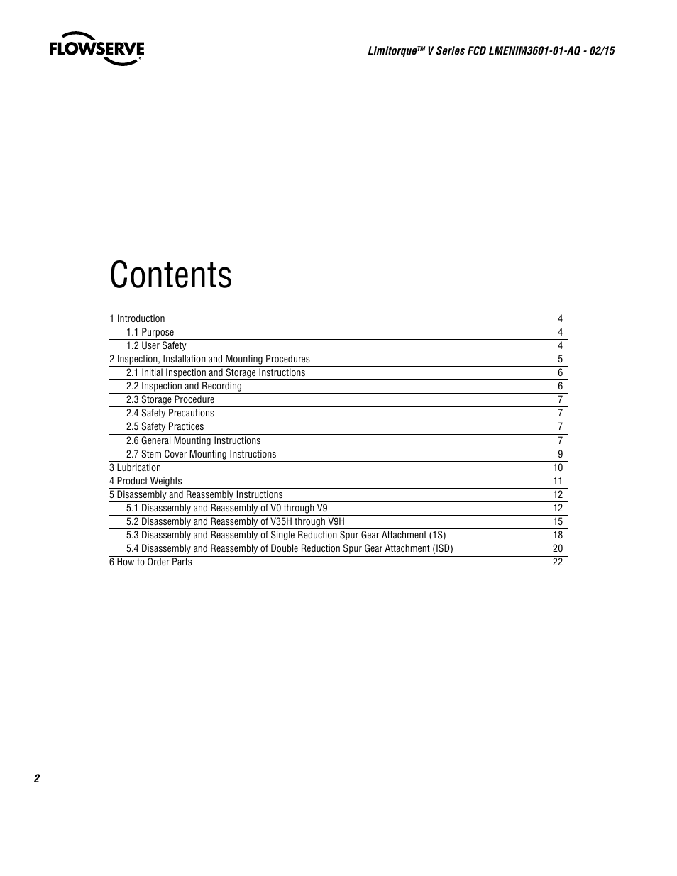 Flowserve V Series User Manual | Page 2 / 24