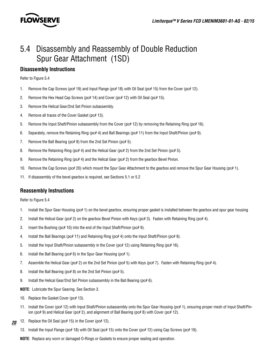 Flowserve V Series User Manual | Page 20 / 24