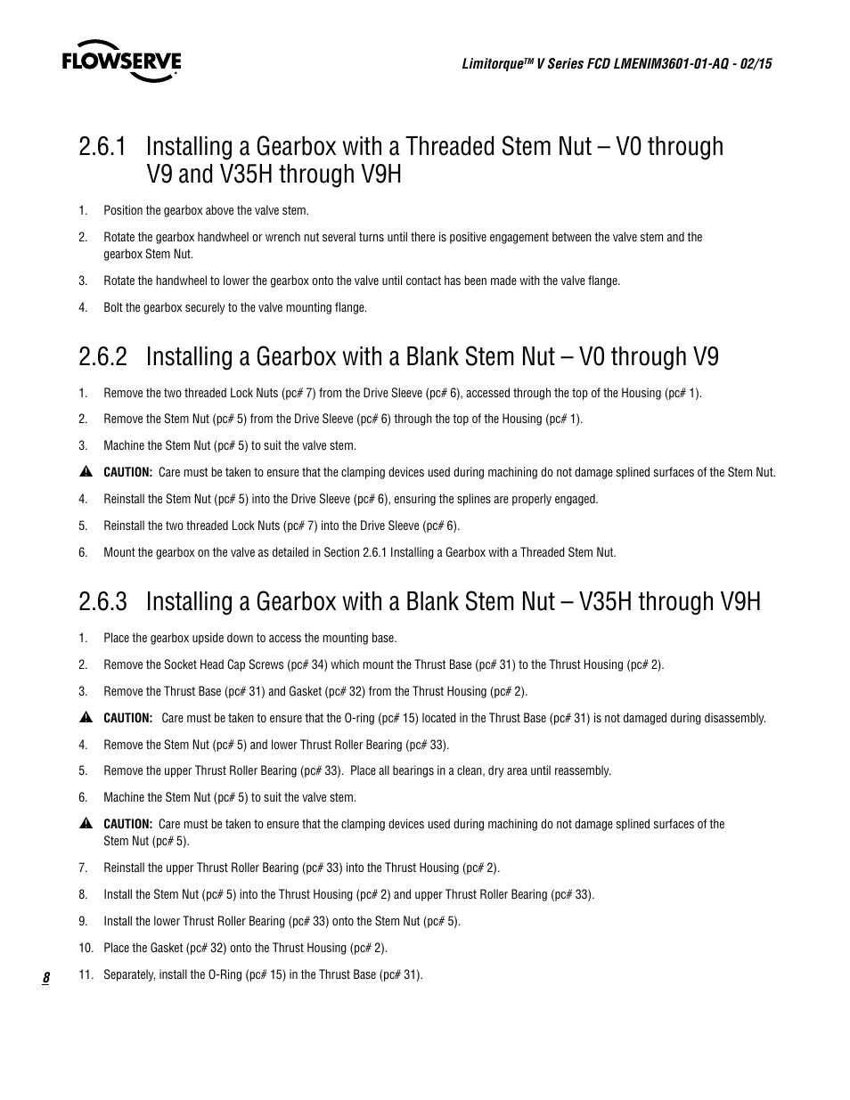 Flowserve V Series User Manual | Page 8 / 24