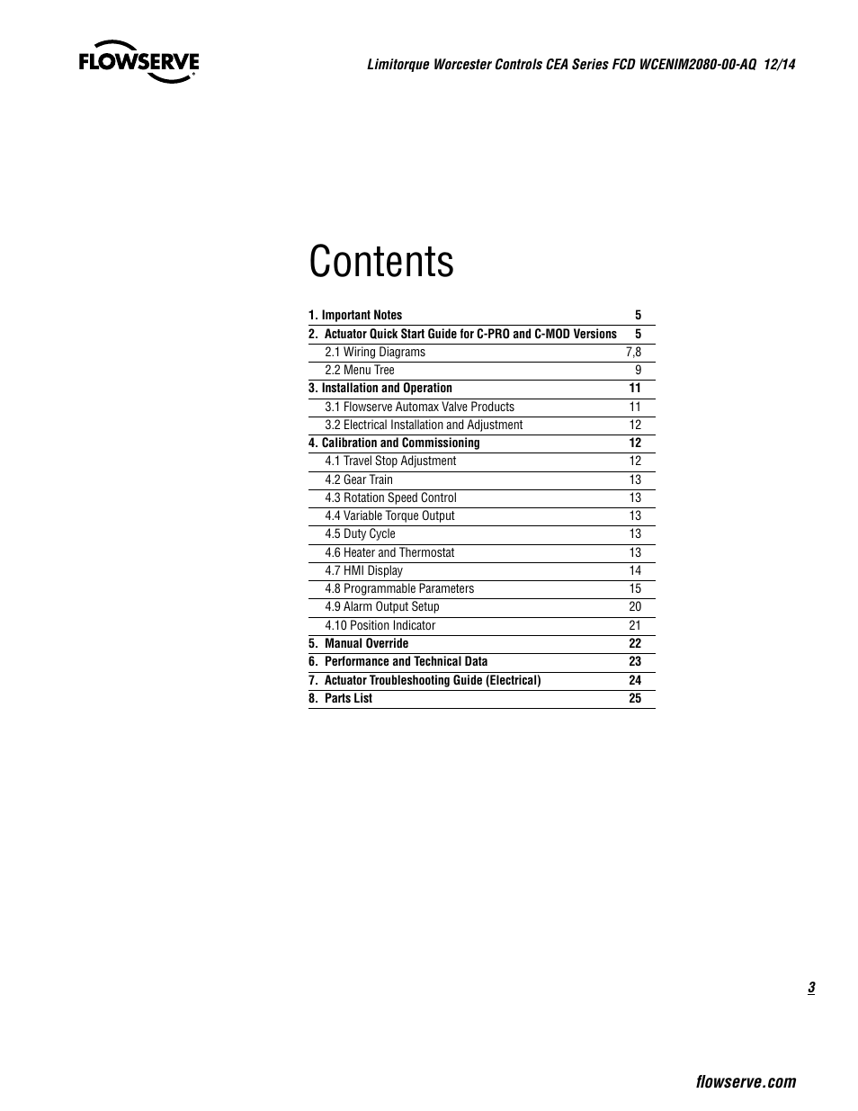 Flowserve CEA Series Limitorque Automax User Manual | Page 3 / 28