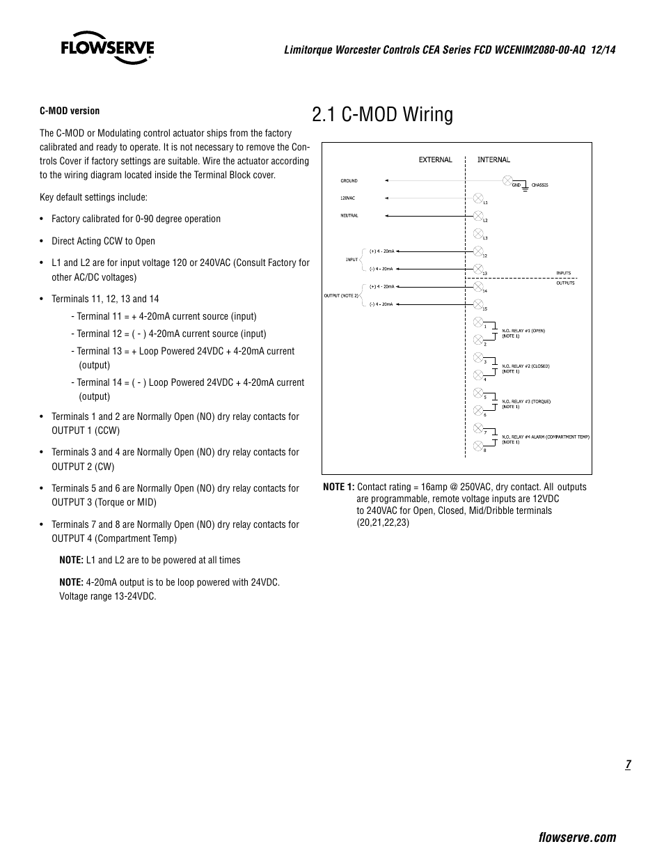 1 c-mod wiring | Flowserve CEA Series Limitorque Automax User Manual | Page 7 / 28