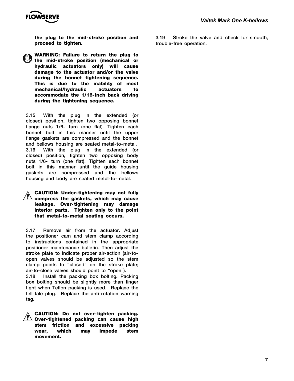 Flowserve Valtek Mark One K-Bellows Sealed Globe Valves User Manual | Page 7 / 8