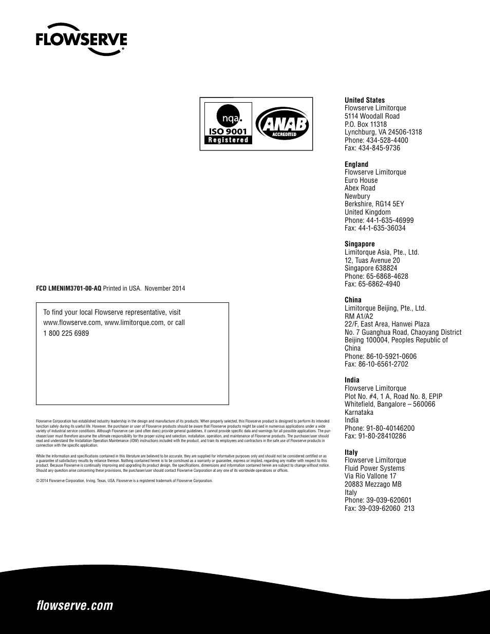 Flowserve SR Series Limitorque User Manual | Page 24 / 24
