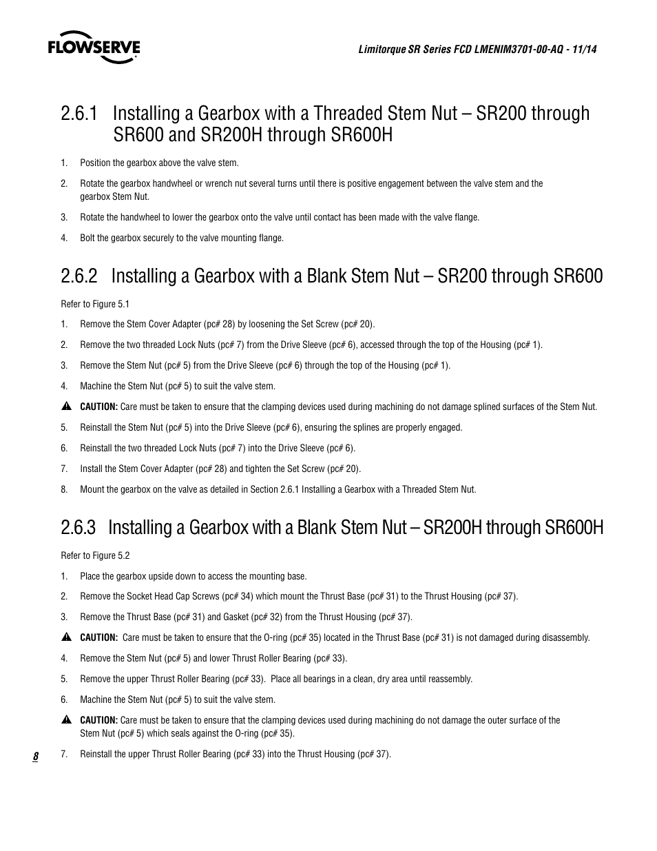 Flowserve SR Series Limitorque User Manual | Page 8 / 24