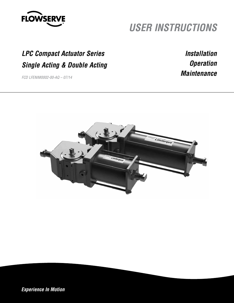 Flowserve LPC Compact Actuator Series User Manual | 24 pages