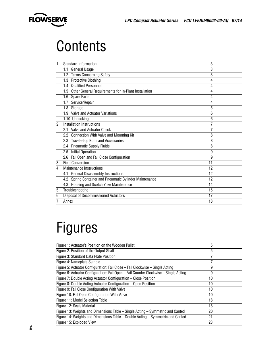 Flowserve LPC Compact Actuator Series User Manual | Page 2 / 24