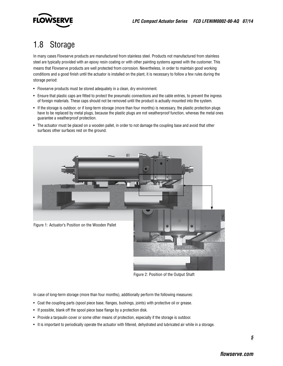 8 storage | Flowserve LPC Compact Actuator Series User Manual | Page 5 / 24