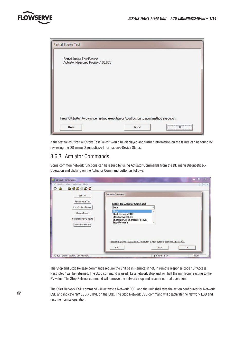 3 actuator commands | Flowserve MX HART Field Unit User Manual | Page 42 / 72