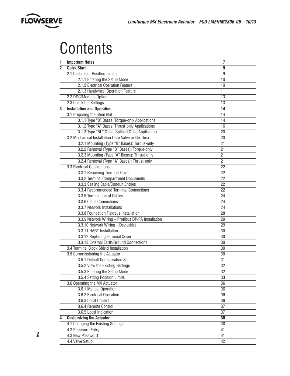 Flowserve MX Electronic Actuator User Manual | Page 2 / 104