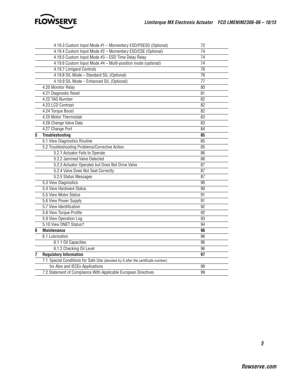 Flowserve MX Electronic Actuator User Manual | Page 5 / 104