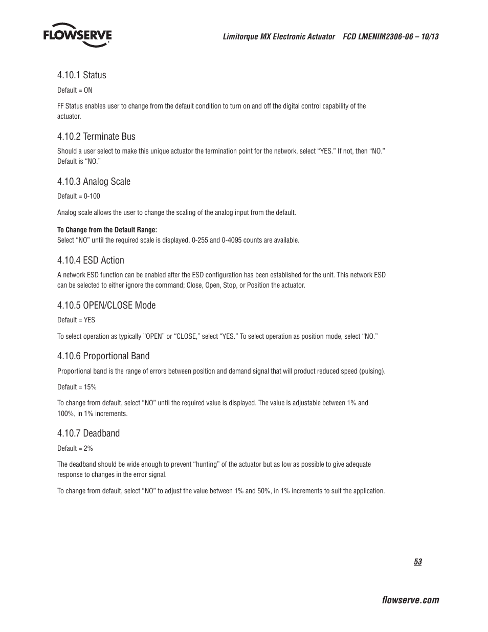Flowserve MX Electronic Actuator User Manual | Page 53 / 104