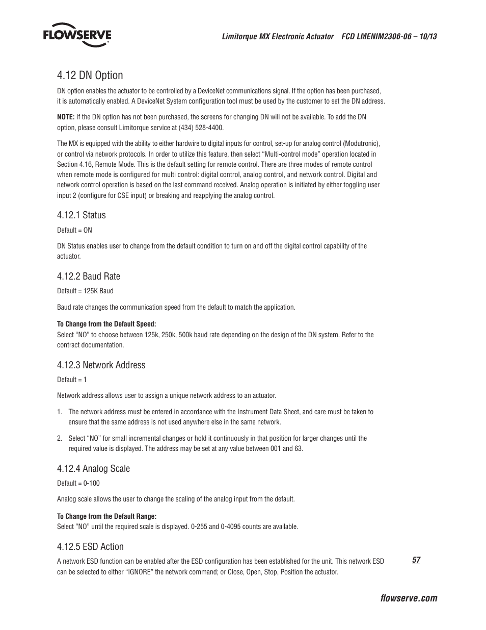 12 dn option | Flowserve MX Electronic Actuator User Manual | Page 57 / 104