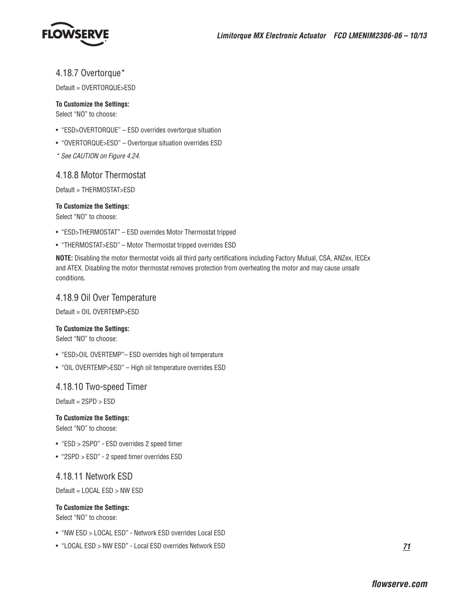 Flowserve MX Electronic Actuator User Manual | Page 71 / 104