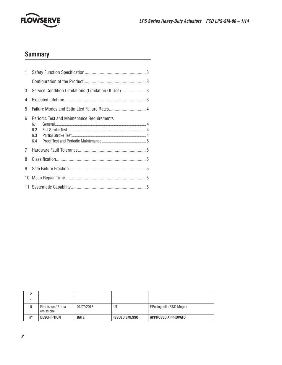 Summary | Flowserve LPS Series Heavy-Duty Actuators User Manual | Page 2 / 6