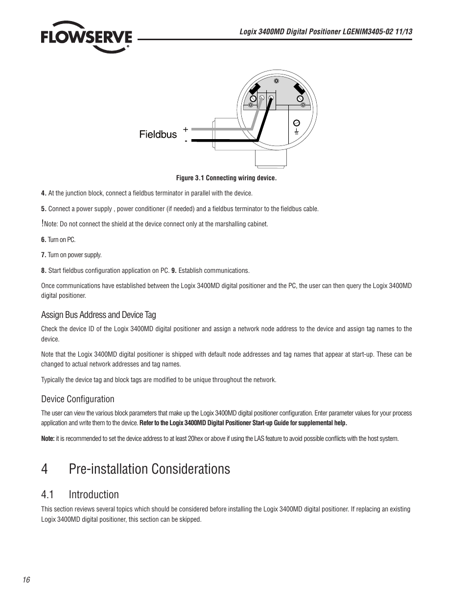 4pre-installation considerations, 1 introduction | Flowserve 400MD Logix User Manual | Page 16 / 106