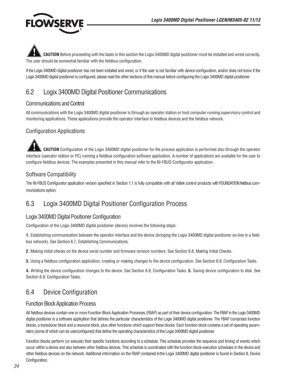 4 device configuration | Flowserve 400MD Logix User Manual | Page 24 / 106