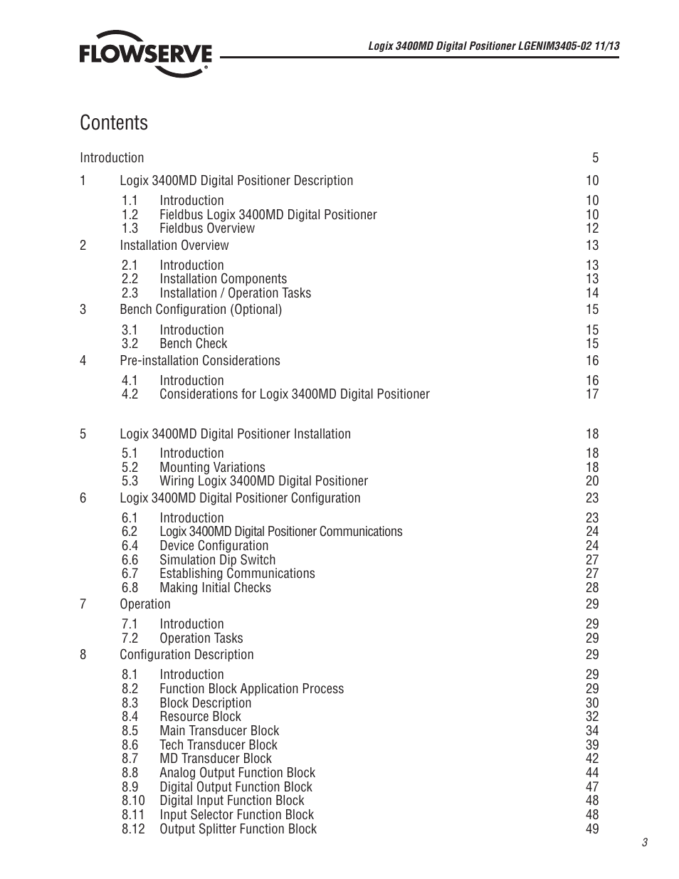 Flowserve 400MD Logix User Manual | Page 3 / 106