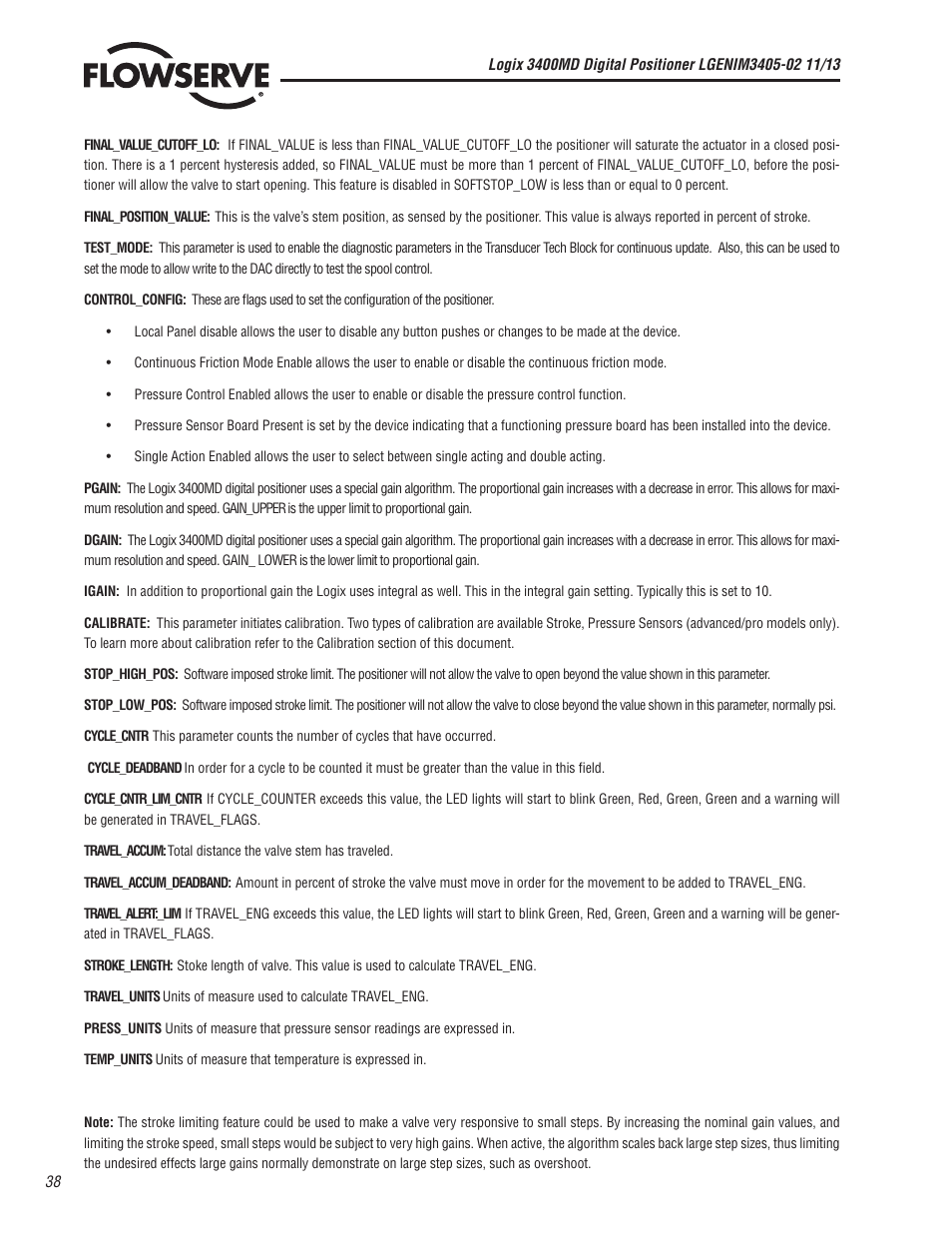Flowserve 400MD Logix User Manual | Page 38 / 106
