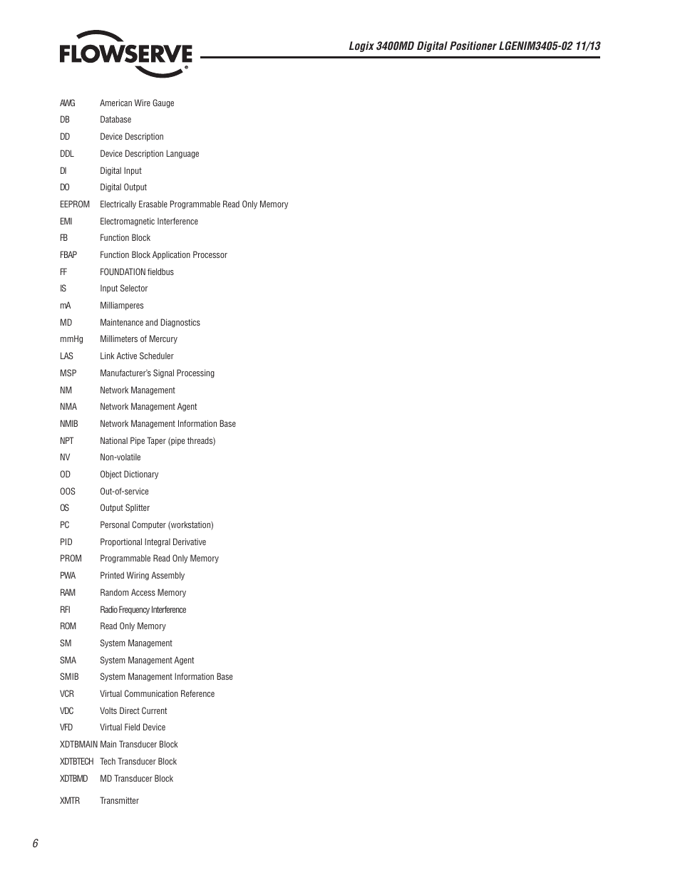 Flowserve 400MD Logix User Manual | Page 6 / 106