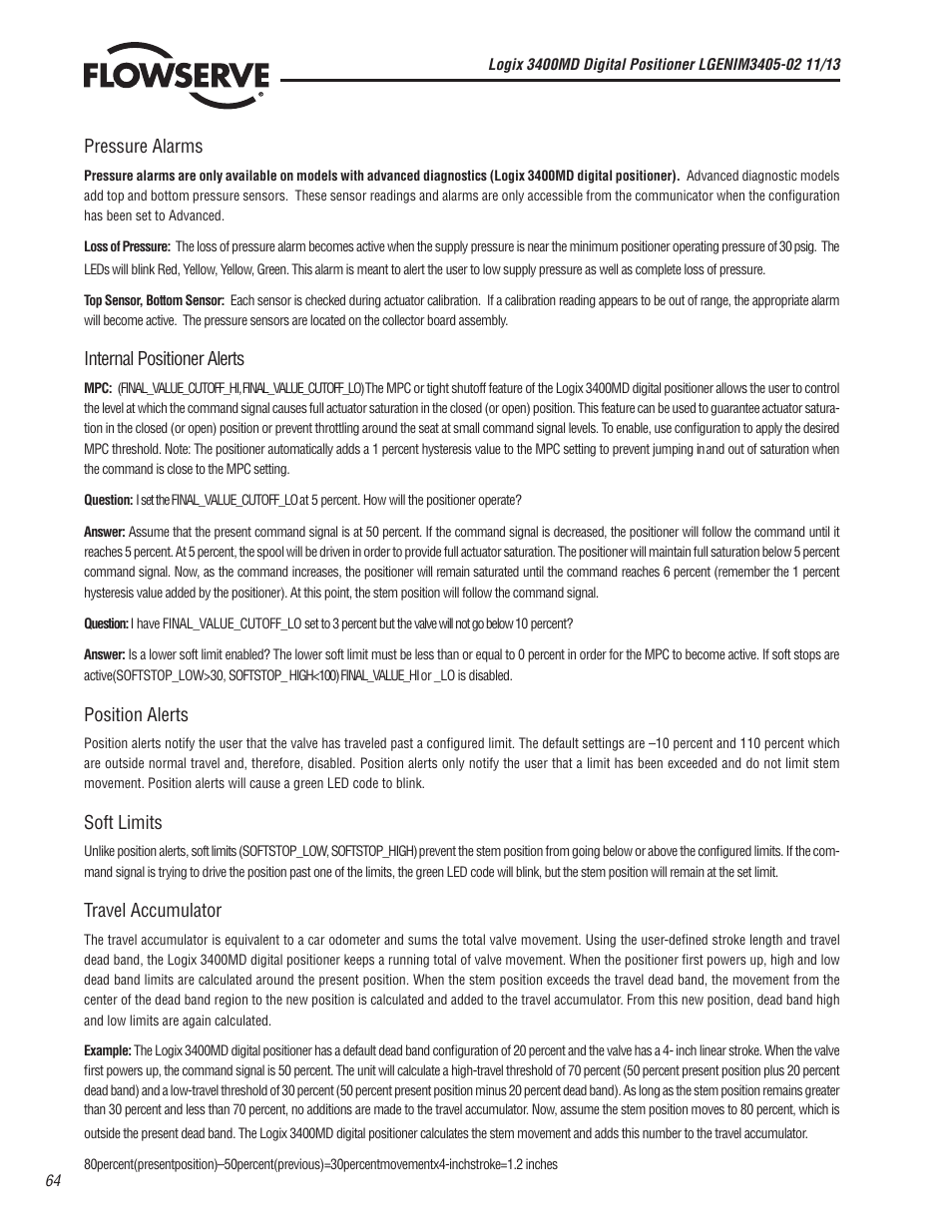 Flowserve 400MD Logix User Manual | Page 64 / 106