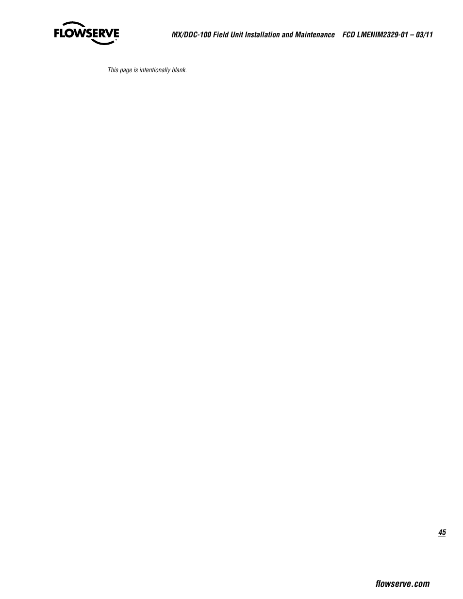 Flowserve MX-100 Field Unit User Manual | Page 45 / 66