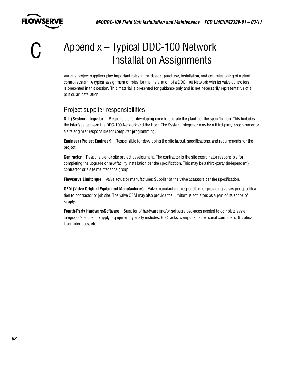 Flowserve MX-100 Field Unit User Manual | Page 62 / 66