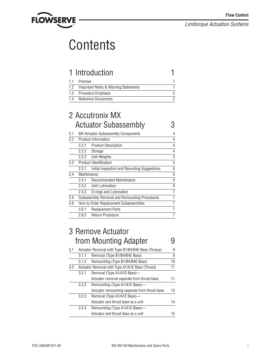 Flowserve MX-85 Actuator User Manual | Page 3 / 96