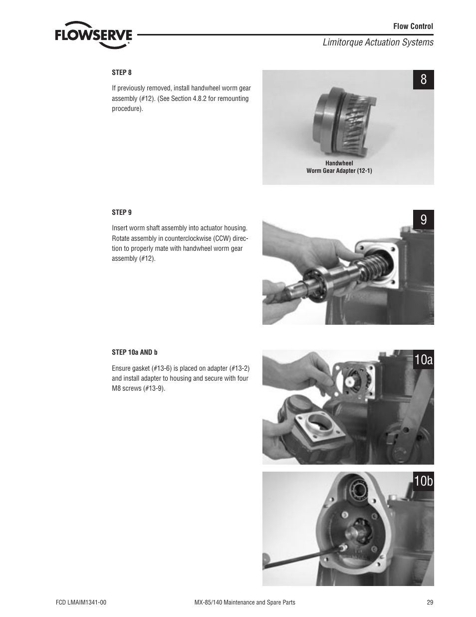 10a 10b | Flowserve MX-85 Actuator User Manual | Page 37 / 96