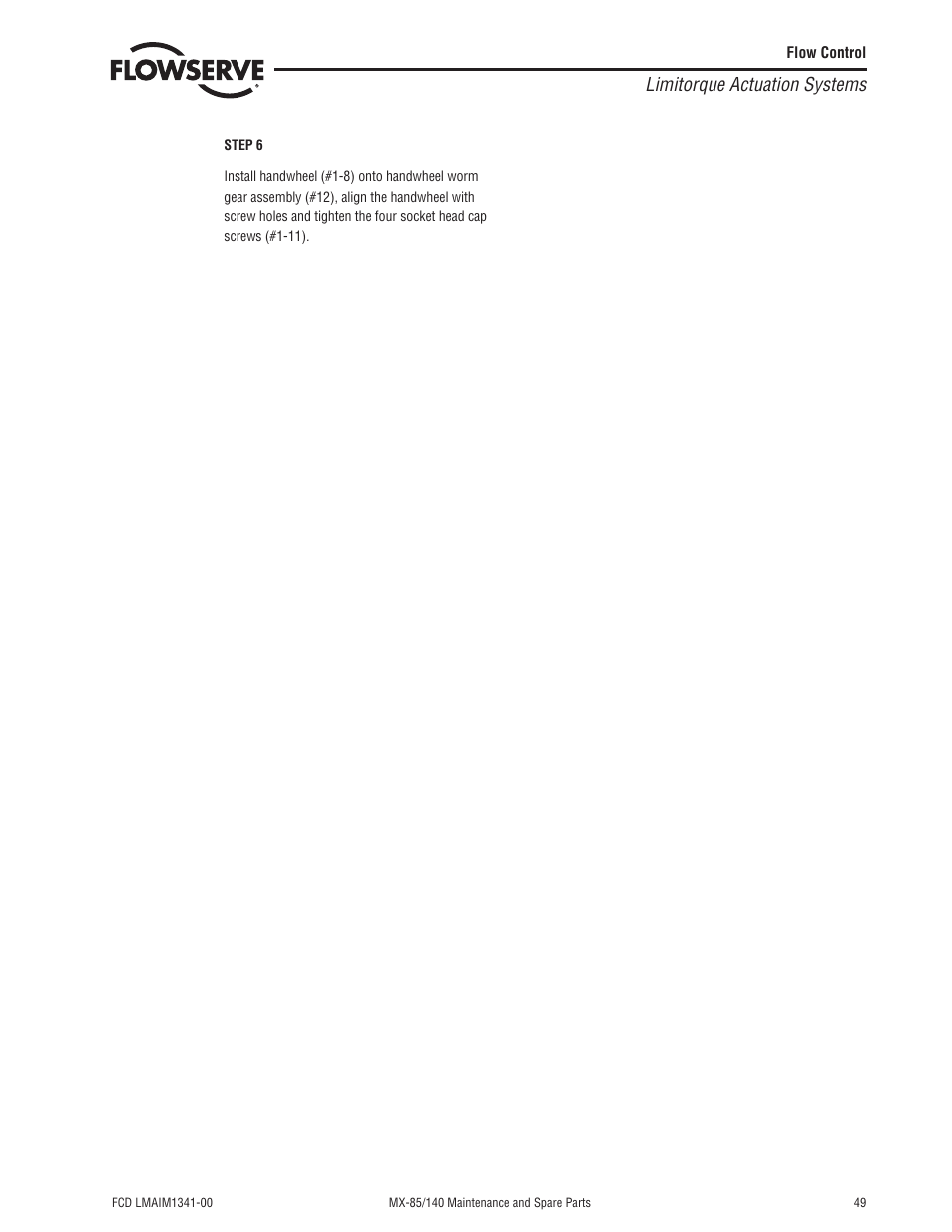 Limitorque actuation systems | Flowserve MX-85 Actuator User Manual | Page 57 / 96