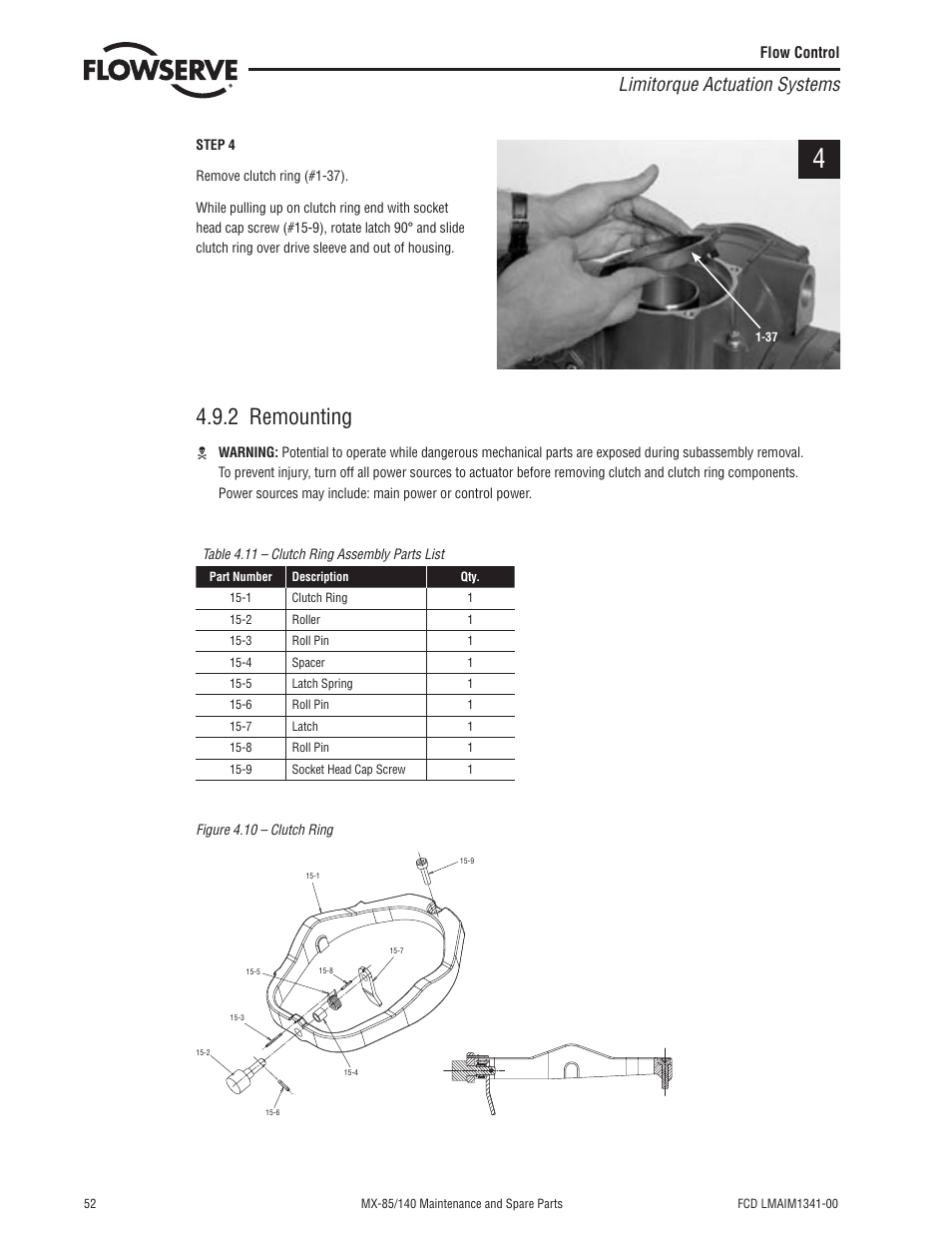 2 remounting, Limitorque actuation systems | Flowserve MX-85 Actuator User Manual | Page 60 / 96