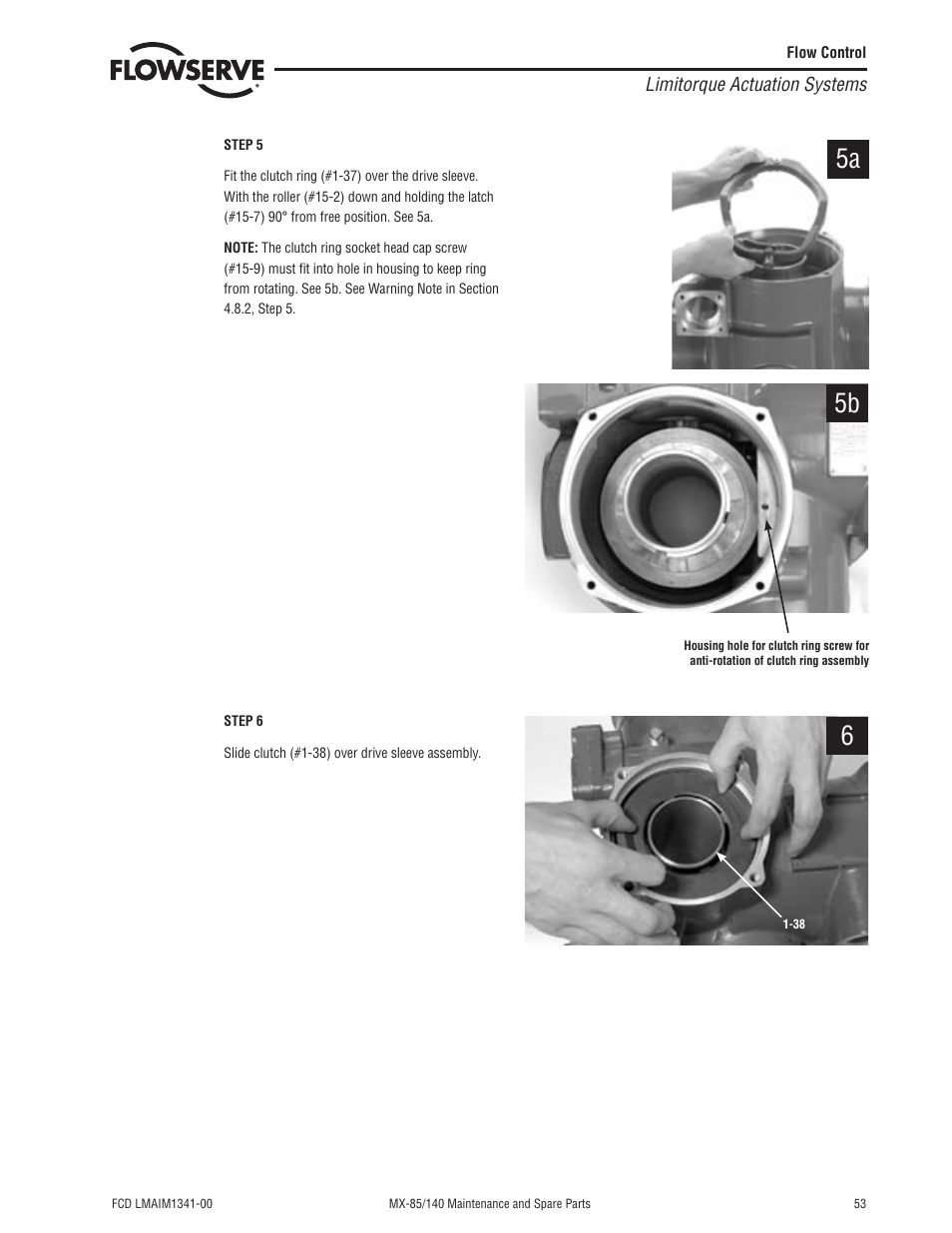 5a 5b | Flowserve MX-85 Actuator User Manual | Page 61 / 96