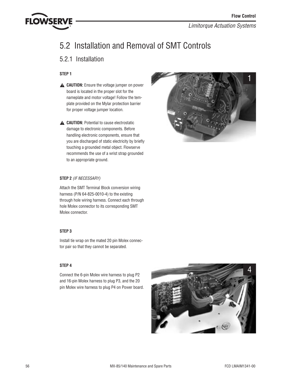 2 installation and removal of smt controls, 1 installation | Flowserve MX-85 Actuator User Manual | Page 64 / 96