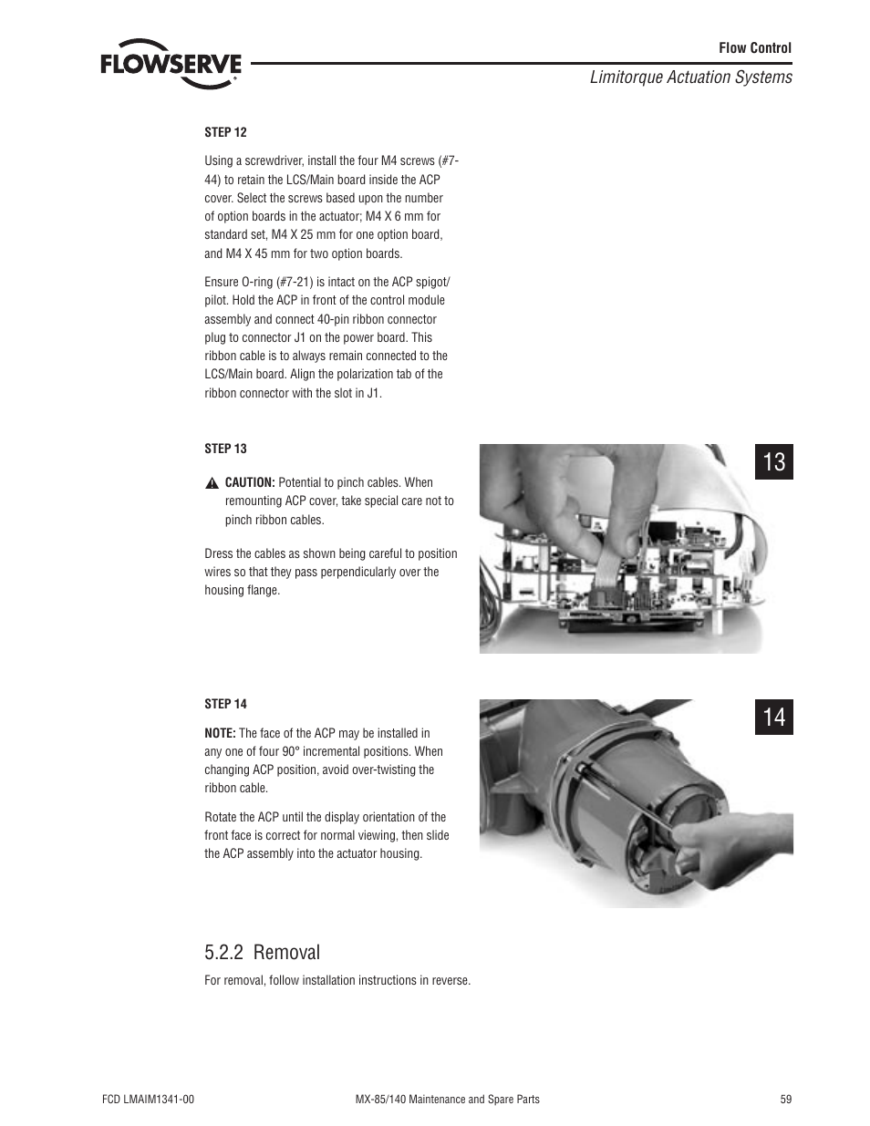 2 removal | Flowserve MX-85 Actuator User Manual | Page 67 / 96