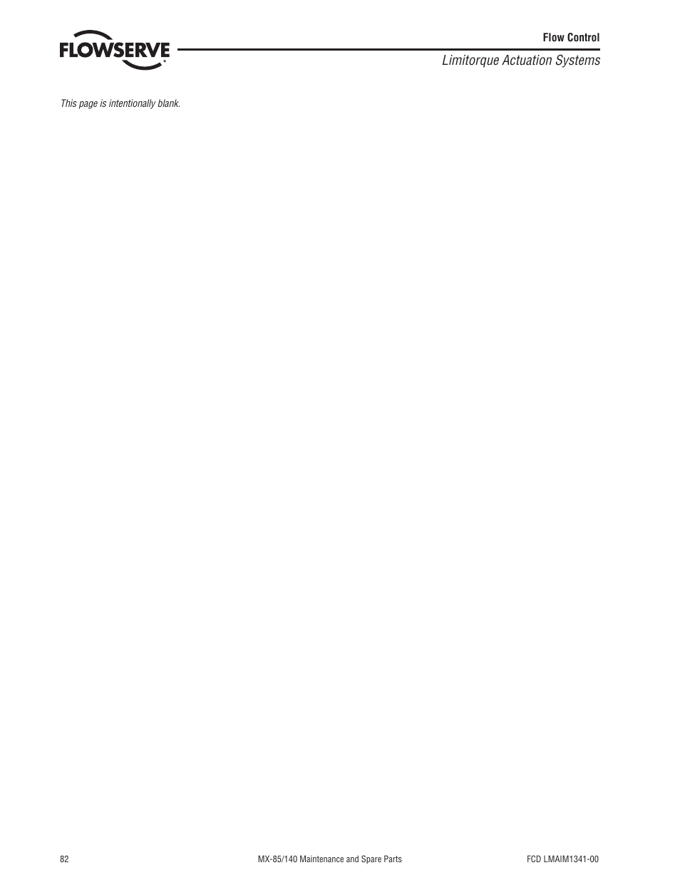 Limitorque actuation systems | Flowserve MX-85 Actuator User Manual | Page 90 / 96