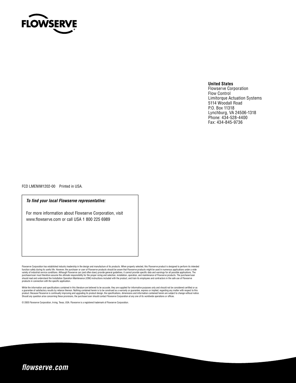 Flowserve L120-85 Actuator User Manual | Page 48 / 48