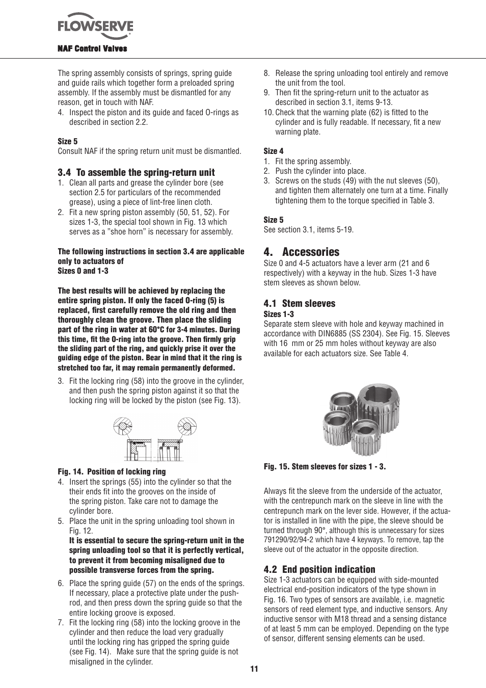 Accessories | Flowserve NAF-Turnex pneumatic actuators User Manual | Page 11 / 20