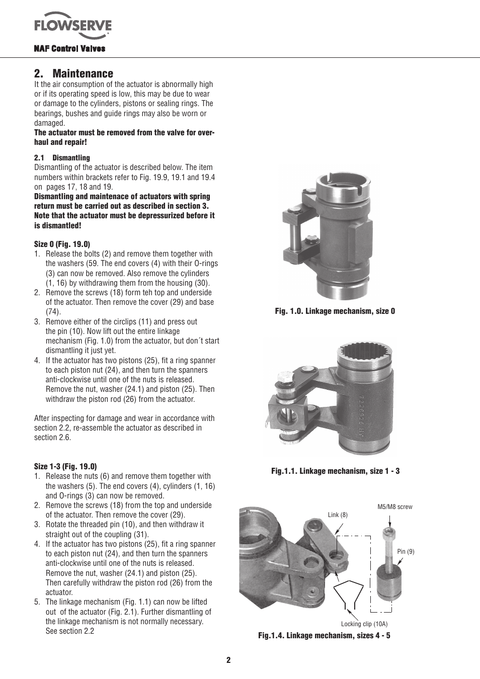 Maintenance | Flowserve NAF-Turnex pneumatic actuators User Manual | Page 2 / 20