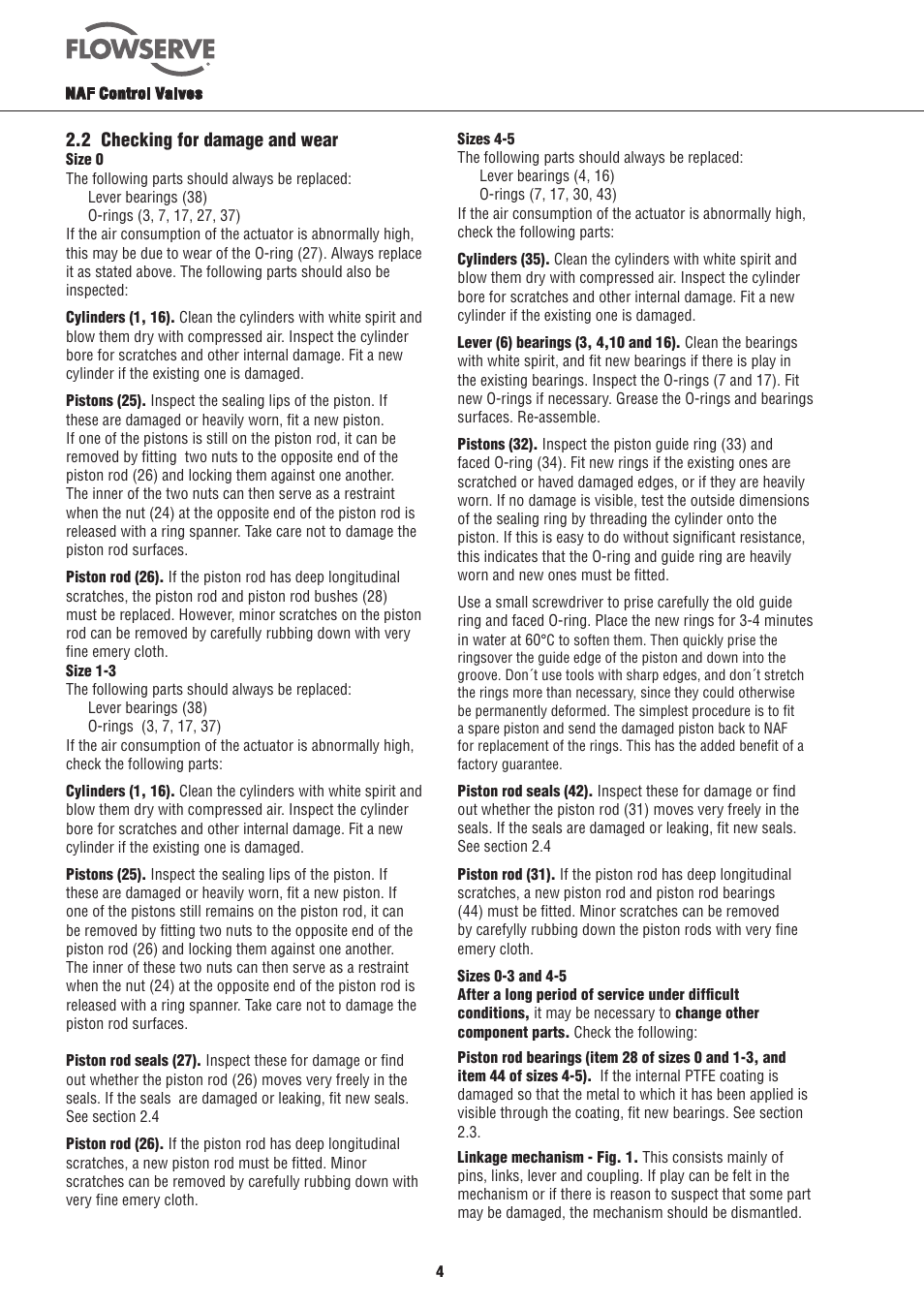 Flowserve NAF-Turnex pneumatic actuators User Manual | Page 4 / 20