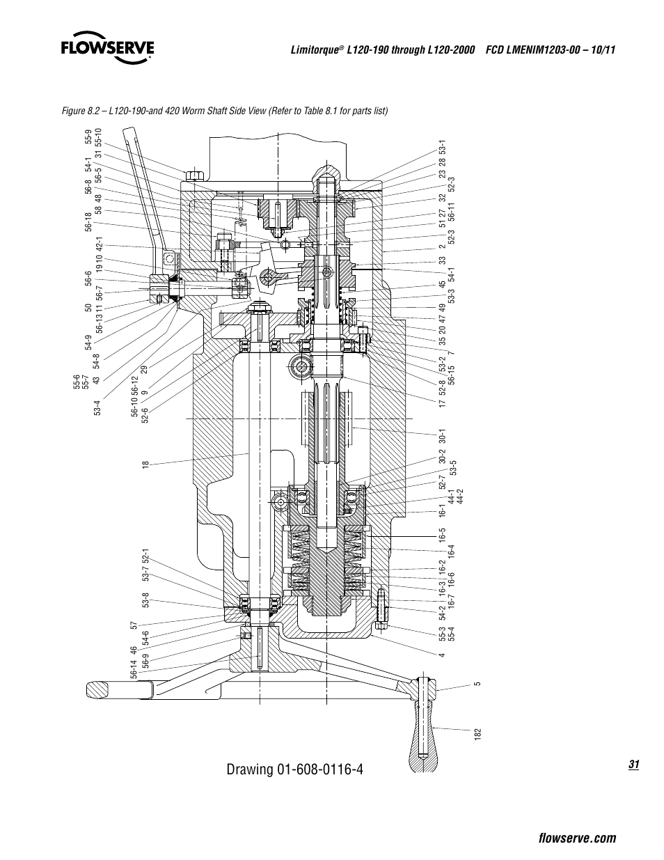 31 limitorque | Flowserve L120-190 through L120-2000 User Manual | Page 31 / 56