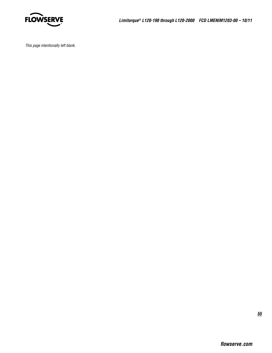 Flowserve L120-190 through L120-2000 User Manual | Page 55 / 56