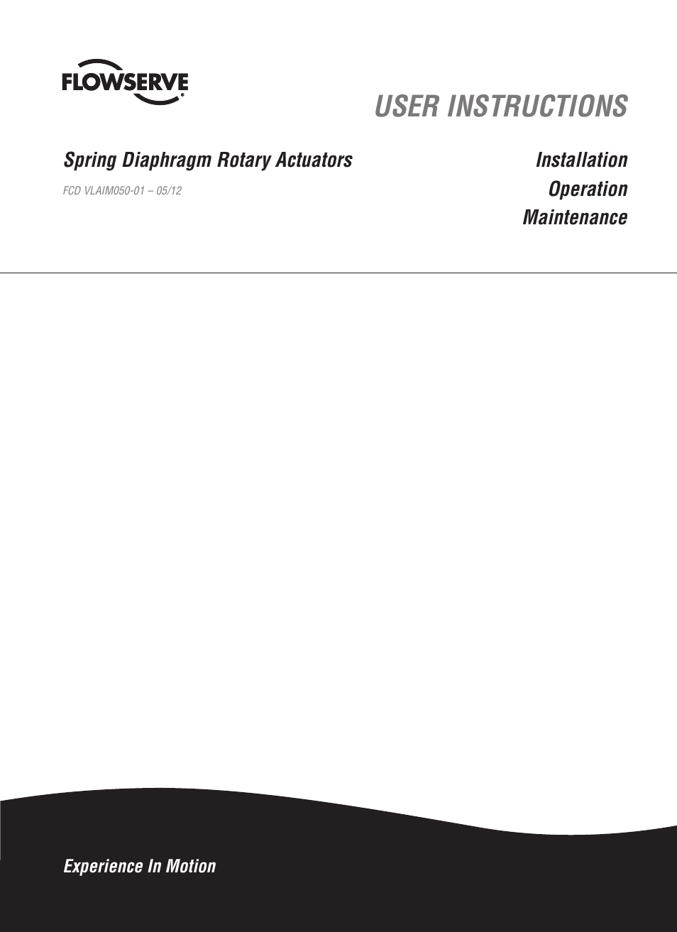 Flowserve Spring Diaphragm Rotary Actuators User Manual | 12 pages