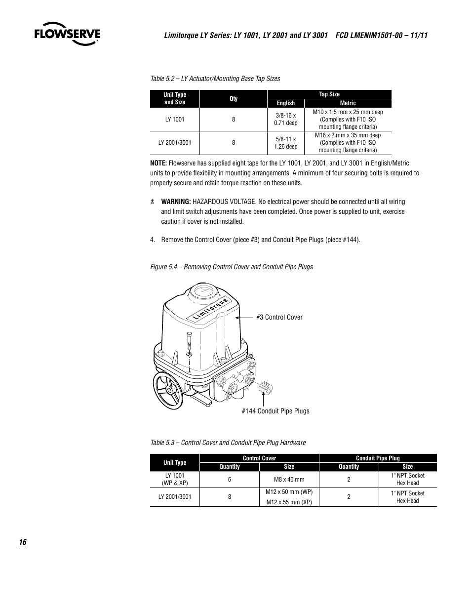 Flowserve LY Series Limitorque User Manual | Page 16 / 64