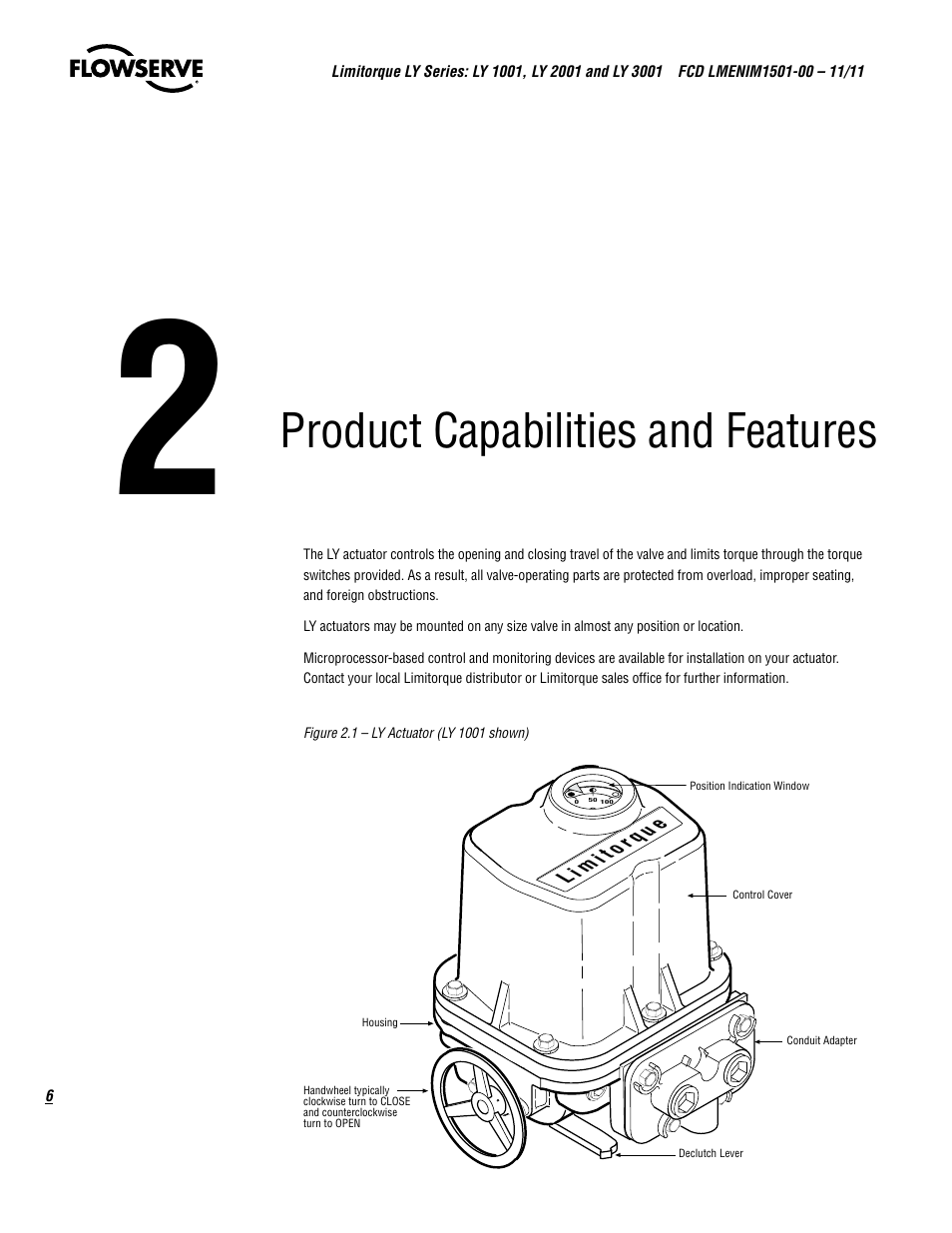 Product capabilities and features | Flowserve LY Series Limitorque User Manual | Page 6 / 64