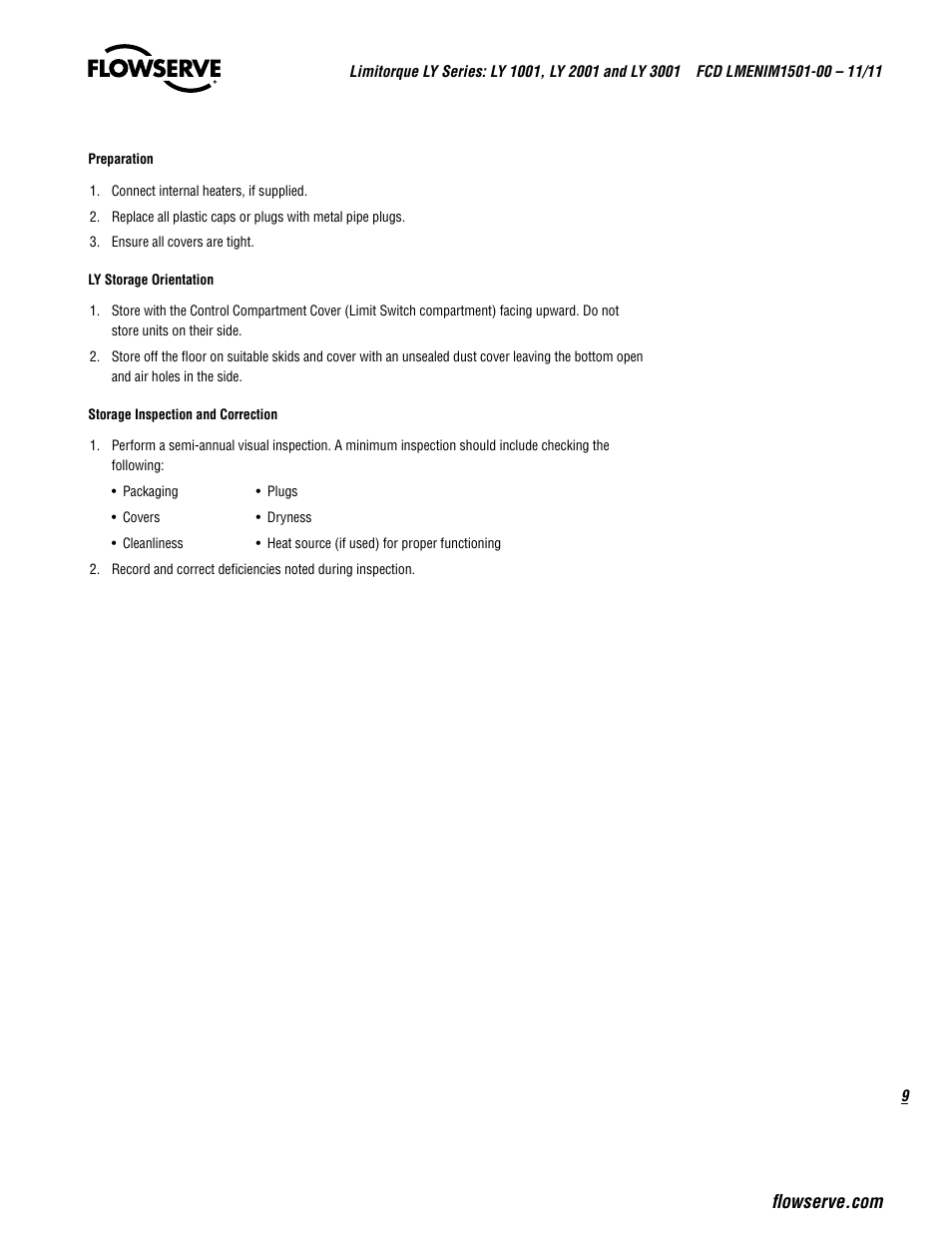 Flowserve LY Series Limitorque User Manual | Page 9 / 64