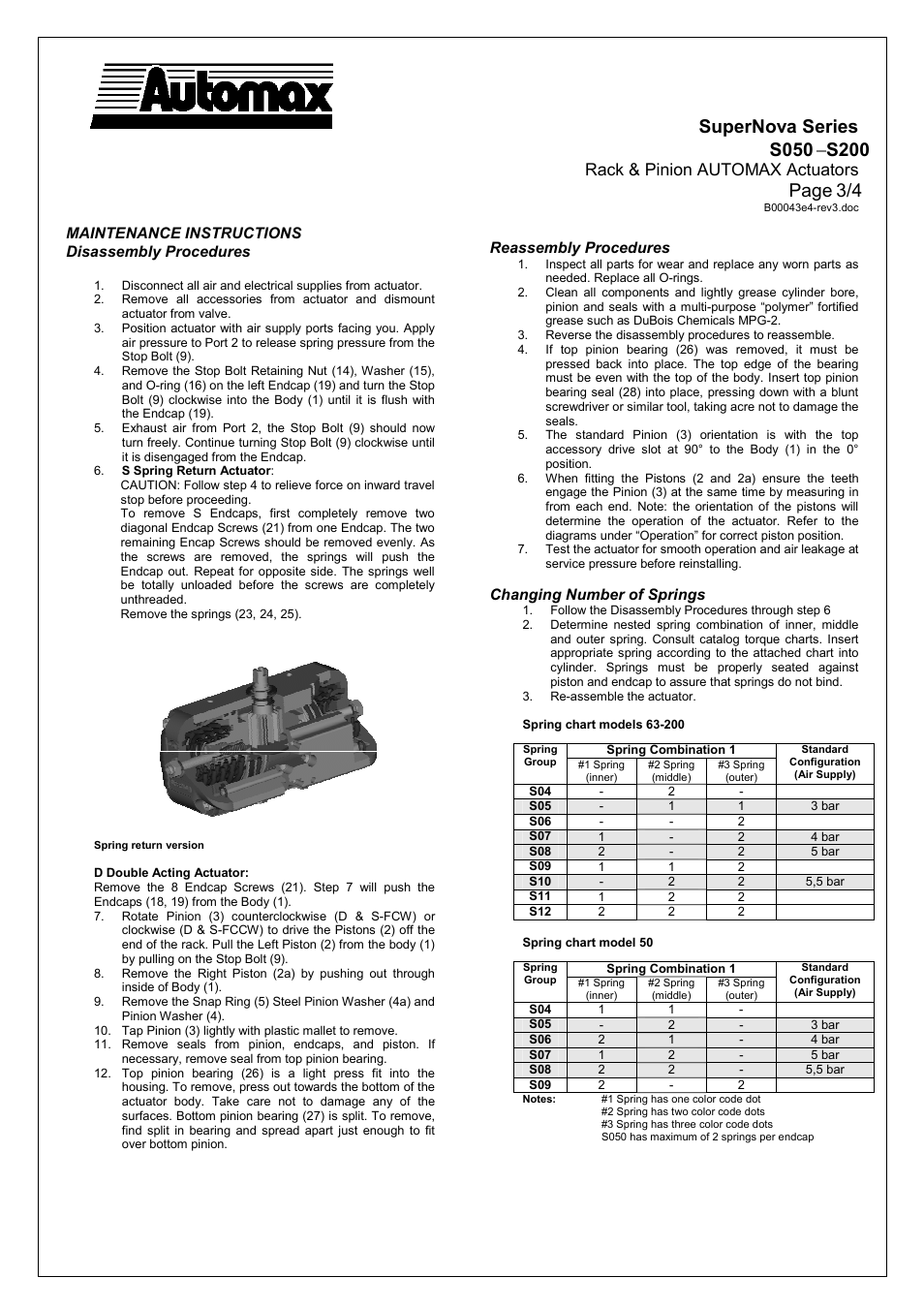 Supernova series, Pag e, Rack & pinion automax actuators | Flowserve SuperNova Series User Manual | Page 3 / 4