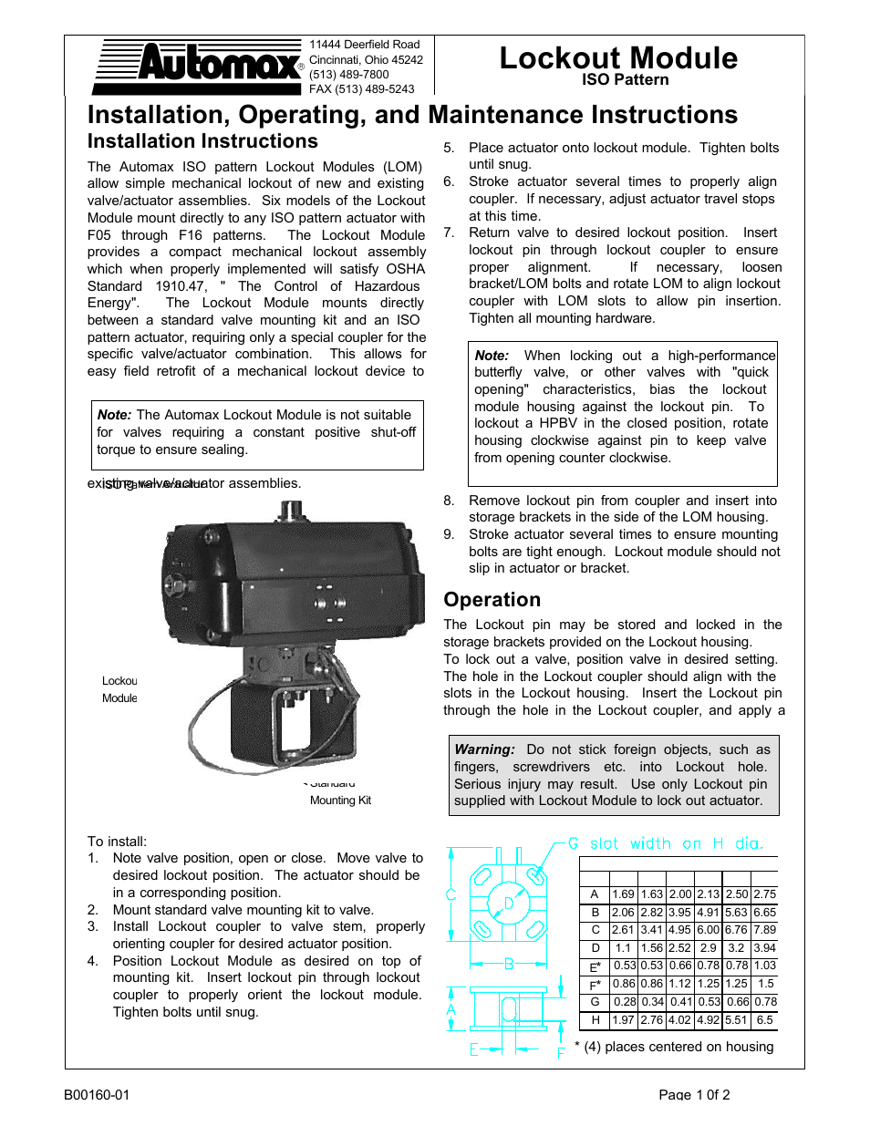 Flowserve Lockout Module User Manual | 2 pages