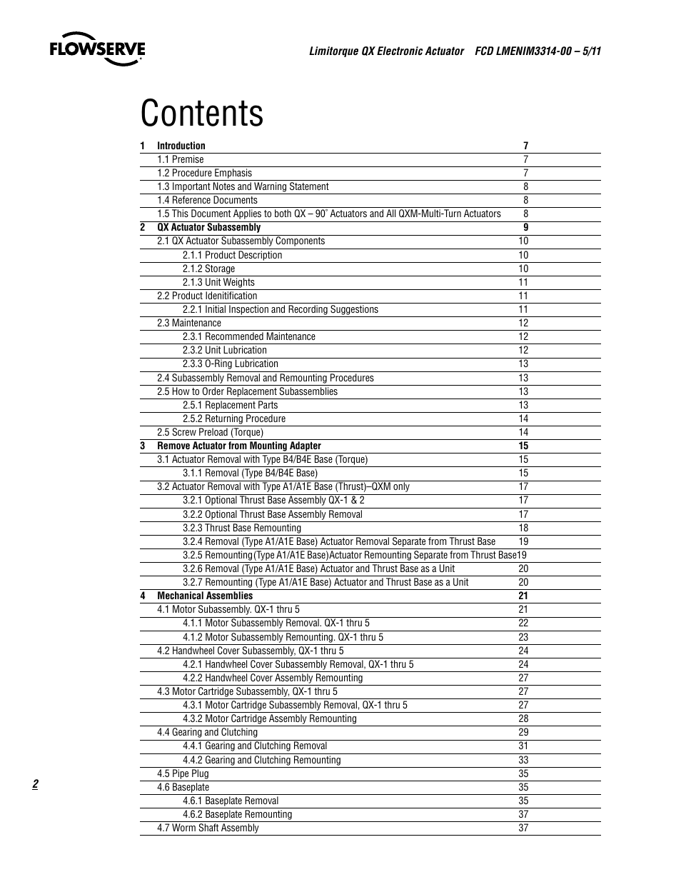 Flowserve QX
 Limitorque User Manual | Page 2 / 82